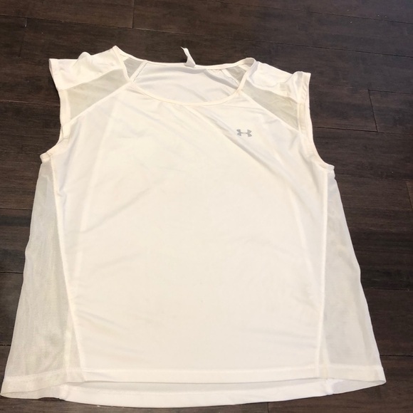 Under armour heat gear white sleeveless top. EUC! - Picture 1 of 5